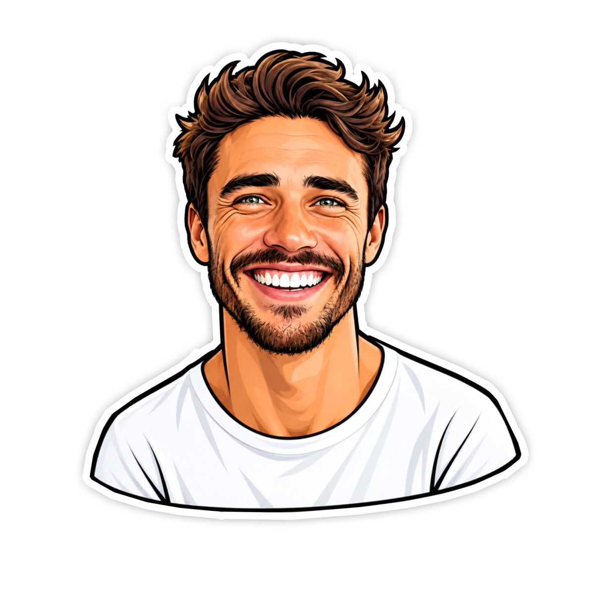 Karikatur-Sticker nach Foto – personalisierte Aufkleber konturgeschnitten