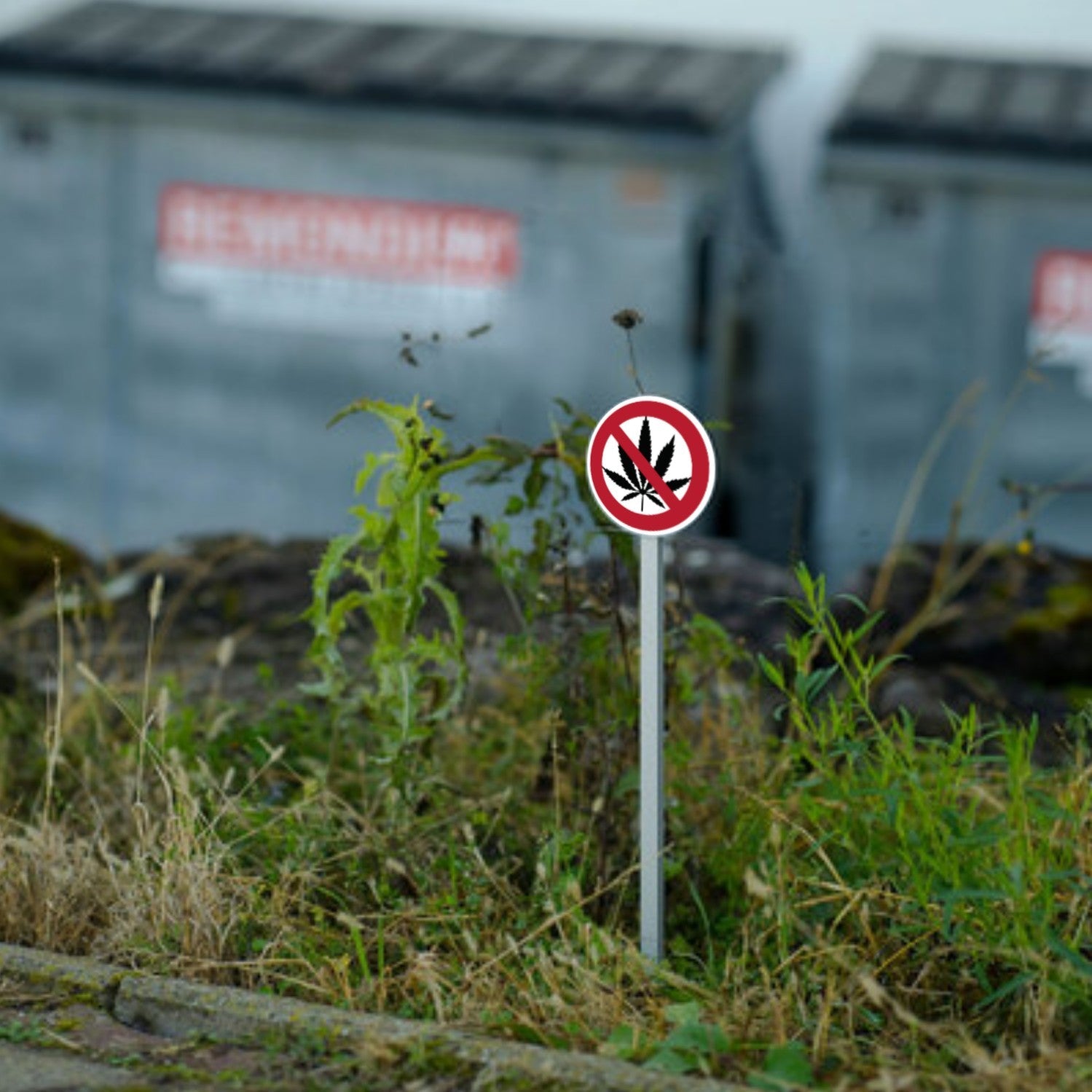 Cannabis Schild aus Aluminium-Verbund, 10 cm, mit "Verboten" Aufdruck, wetterfest und langlebig, für den Außenbereich