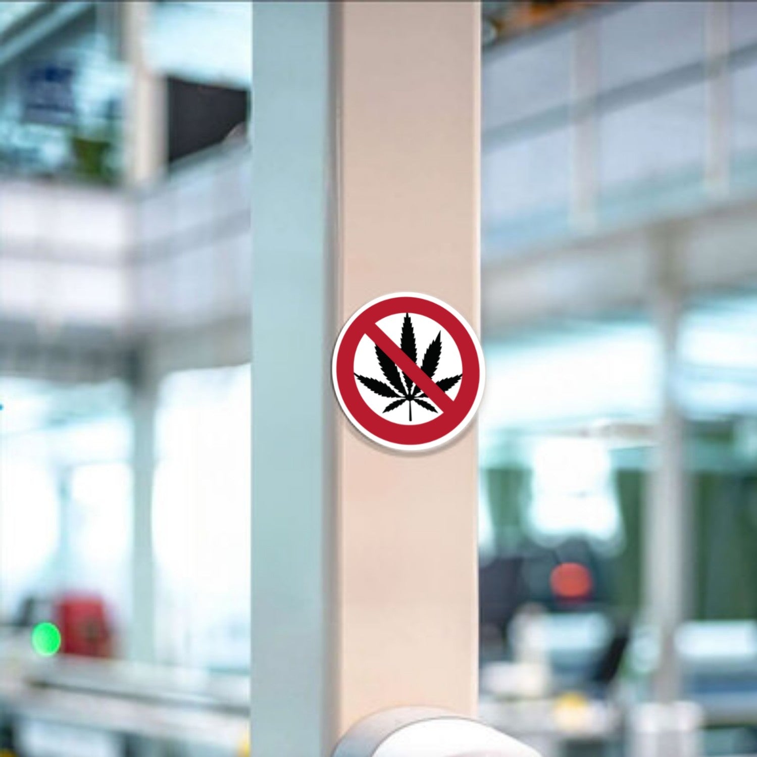 Cannabis Schild aus Aluminium-Verbund, 10 cm, mit "Verboten" Aufschrift, für den Einsatz im Bereich Cannabis und Drogenkontrolle