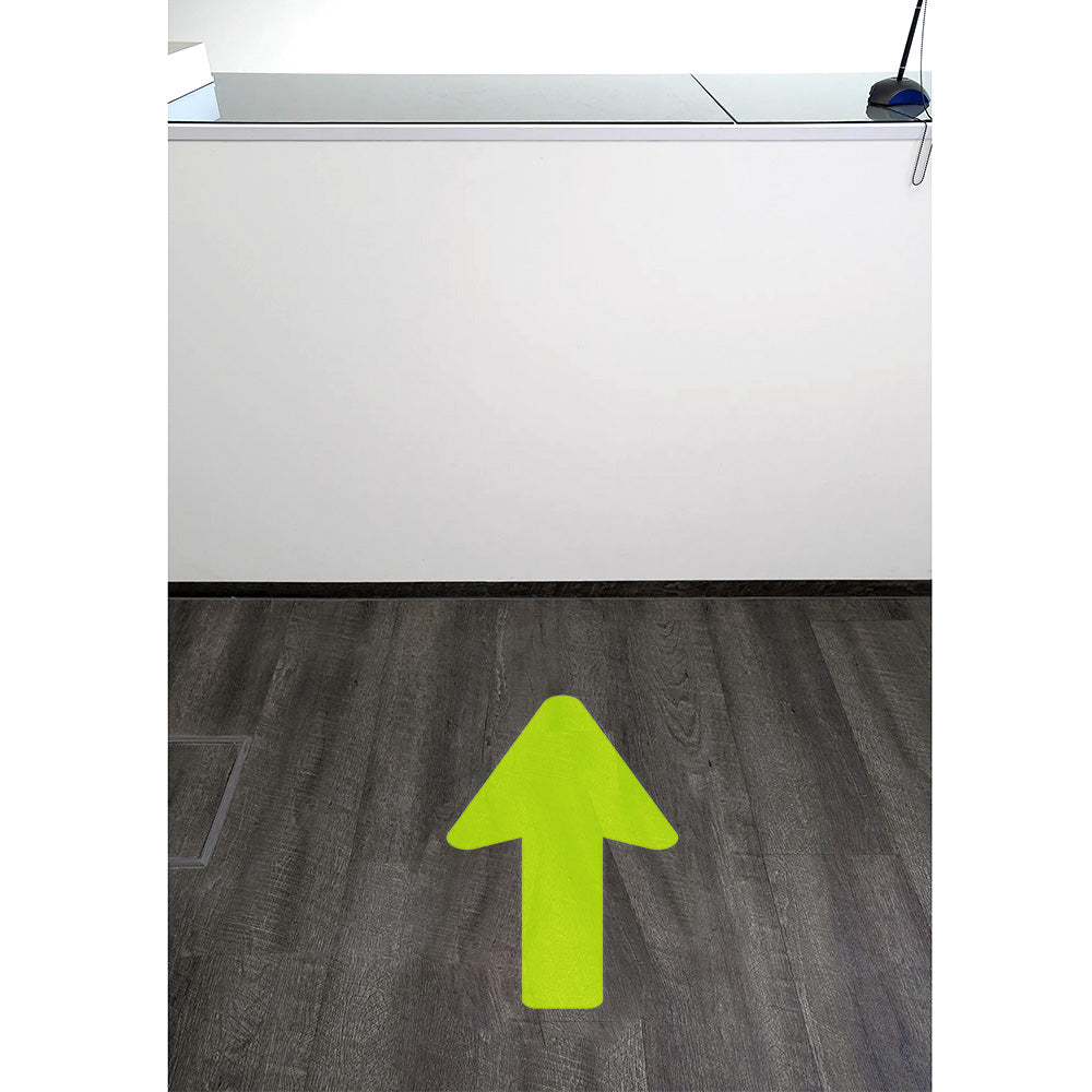 Zwei Fußbodenaufkleber mit Pfeil in 400x160 mm, Richtungsweiser für Orientierung, aufkleberdrucker.de