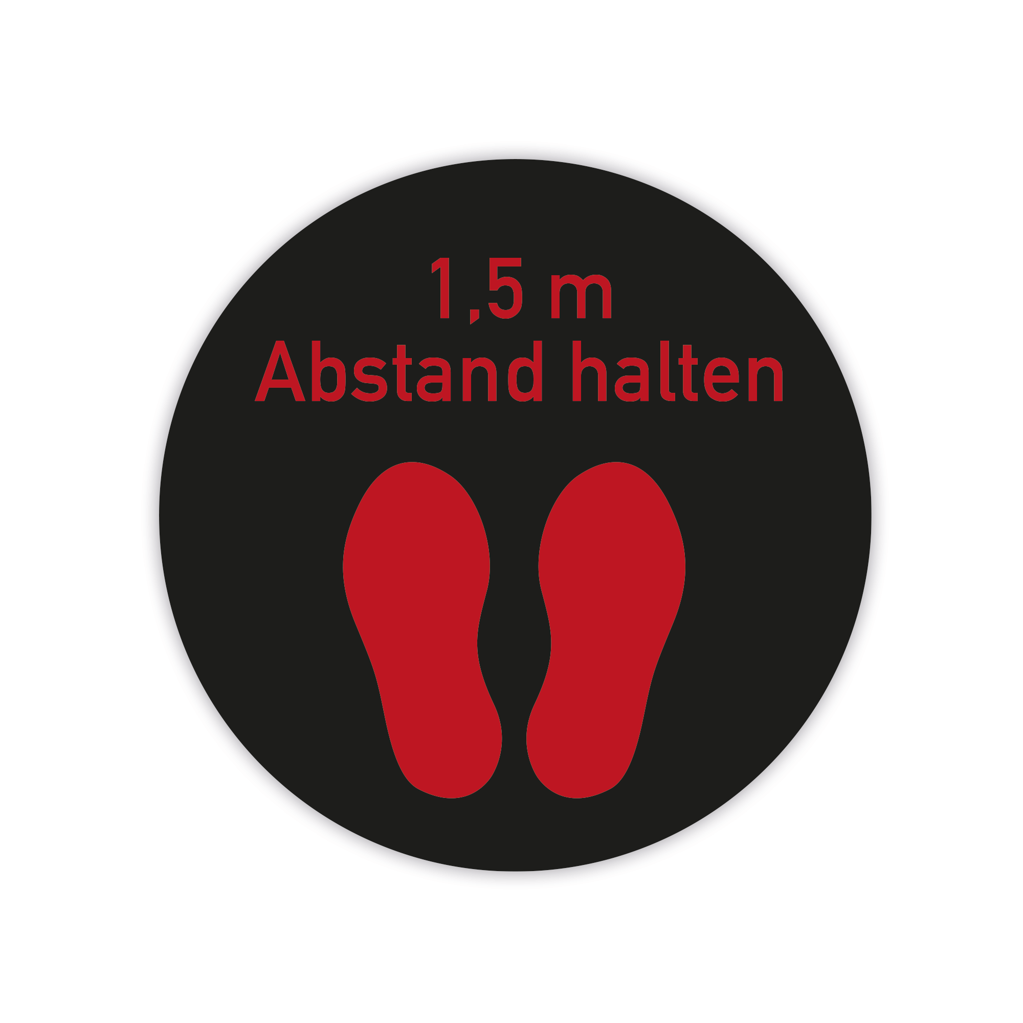 Fußbodenaufkleber - 1,5m Abstand halten (300x300 mm)