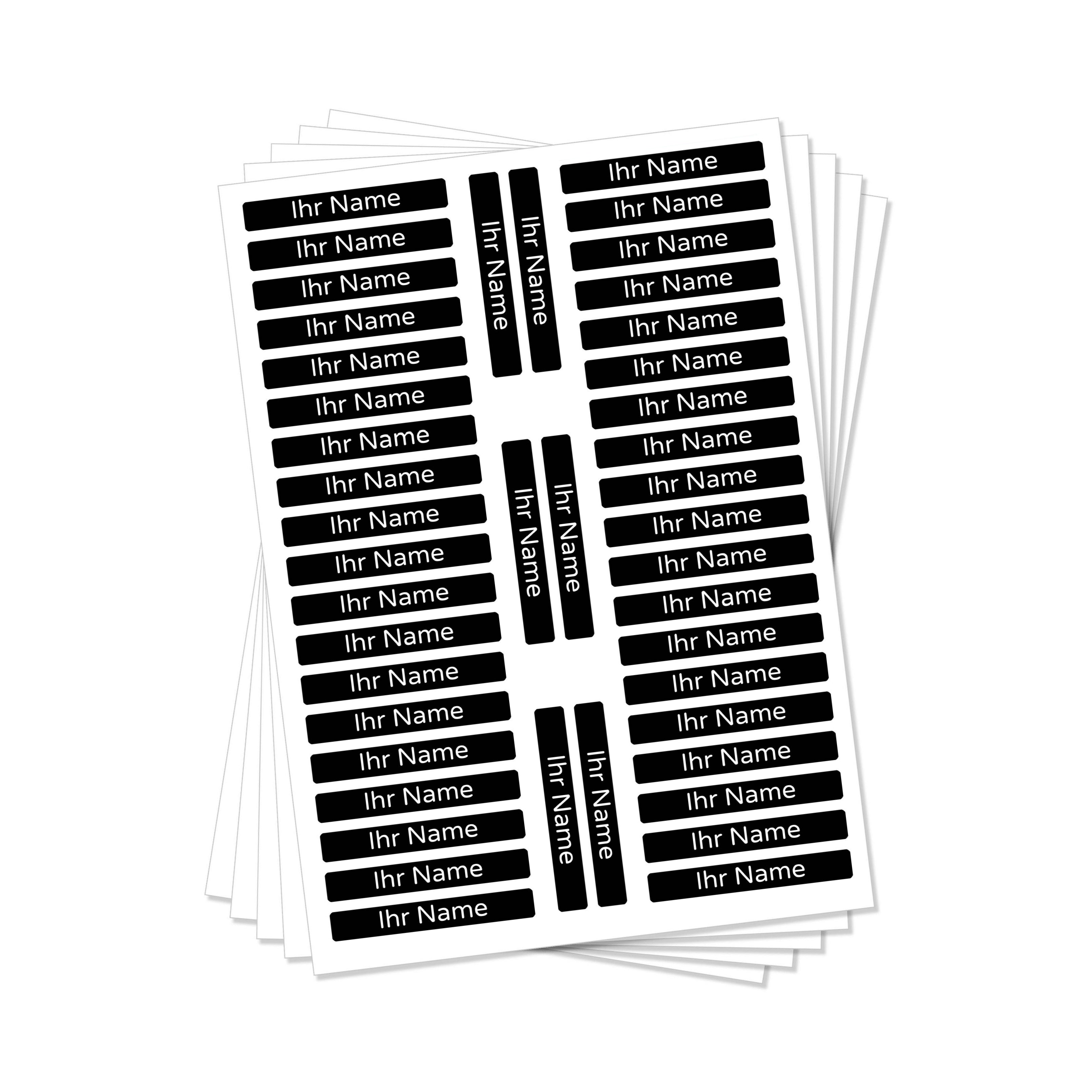 Schwarze Stiftaufkleber für Kinder, 40x60 mm, 215 Stück, aufkleberdrucker.de, mit weißen Linien auf schwarzem Hintergrund