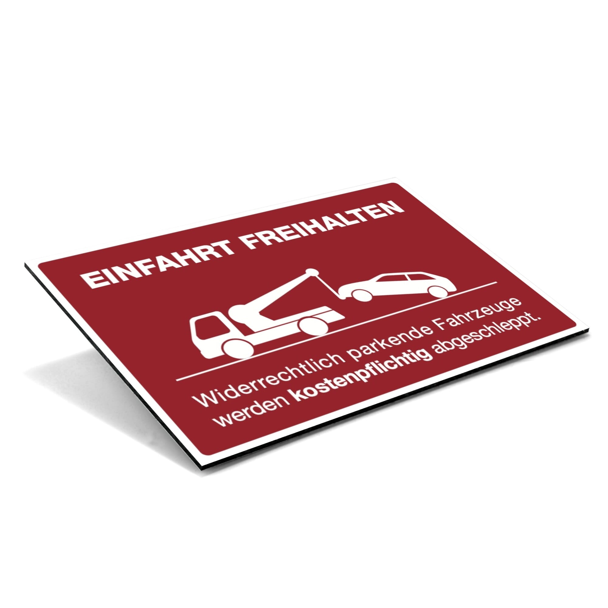 Roter Aluminium-Verbundschild "Einfahrt frei halten" mit 300x200x4 mm, für Verkehrsregelung, aufkleberdrucker.de