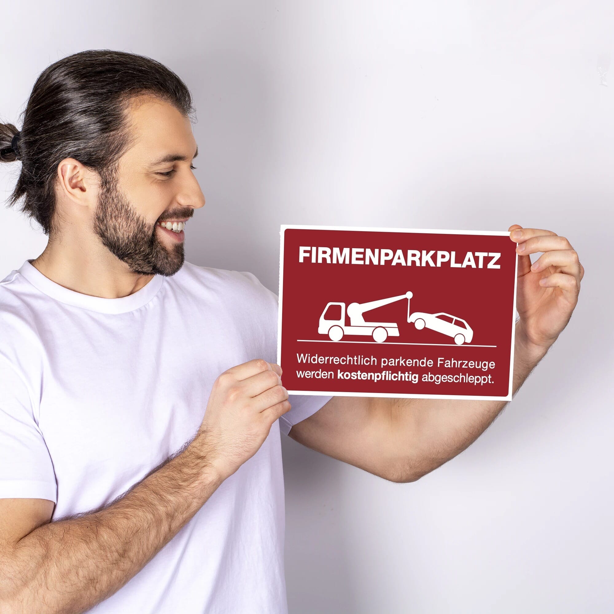 Rotes Aluminium-Verbundschild für Firmenparkplatz, 200x300 mm, mit Signalrot-Farbe und klarer Beschriftung