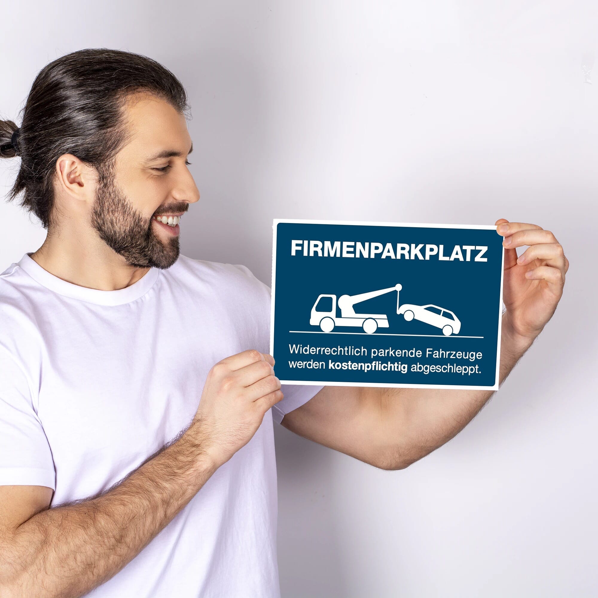 Blauer Aluminium-Verbundschild für Firmenparkplätze, 200x300 mm, mit klarer Beschriftung, langlebiges und wetterfestes Parkplatzzubehör