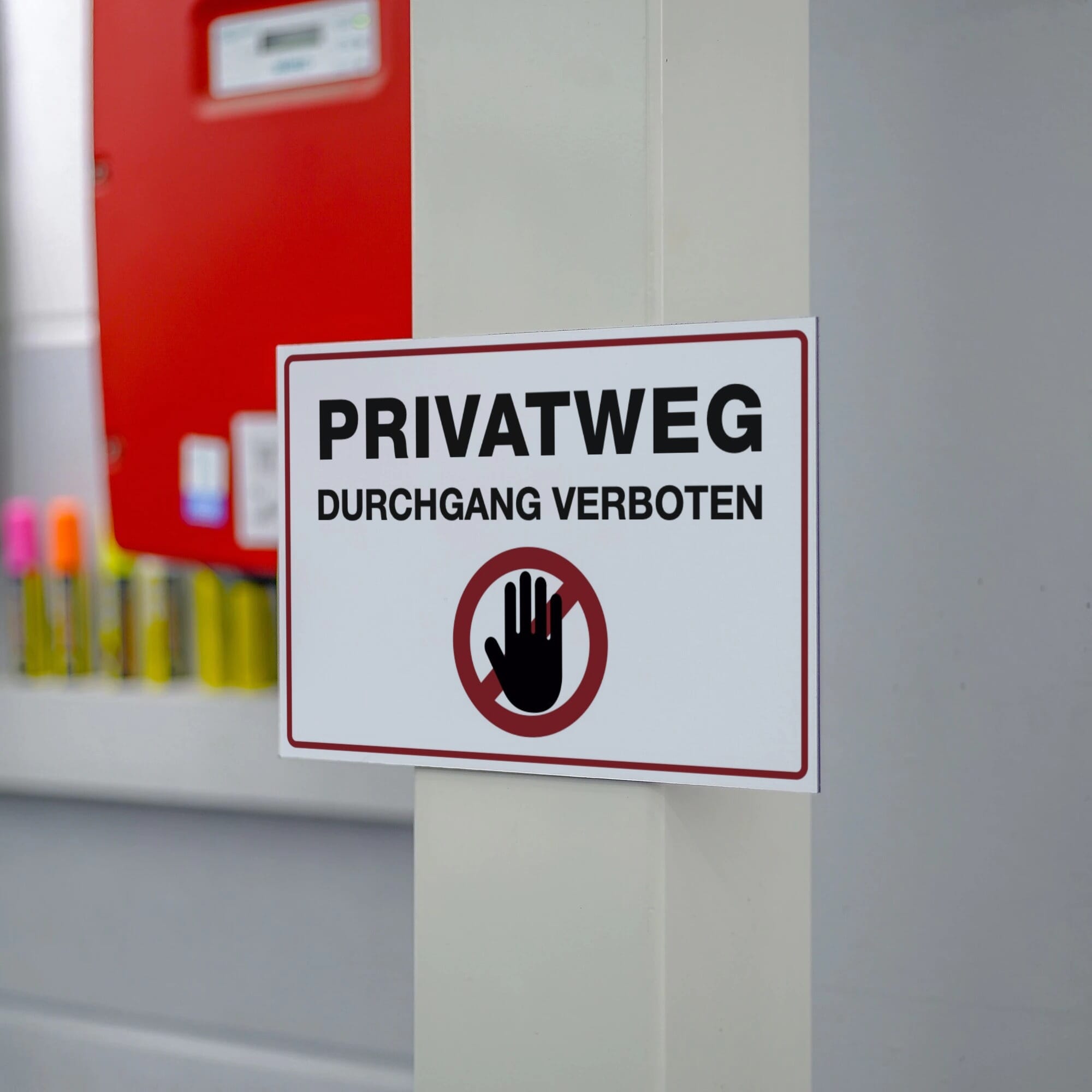 Schild Alu-Verbund PRIVATWEG - DURCHGANG VERBOTEN (weiß, 300x200x4 mm)