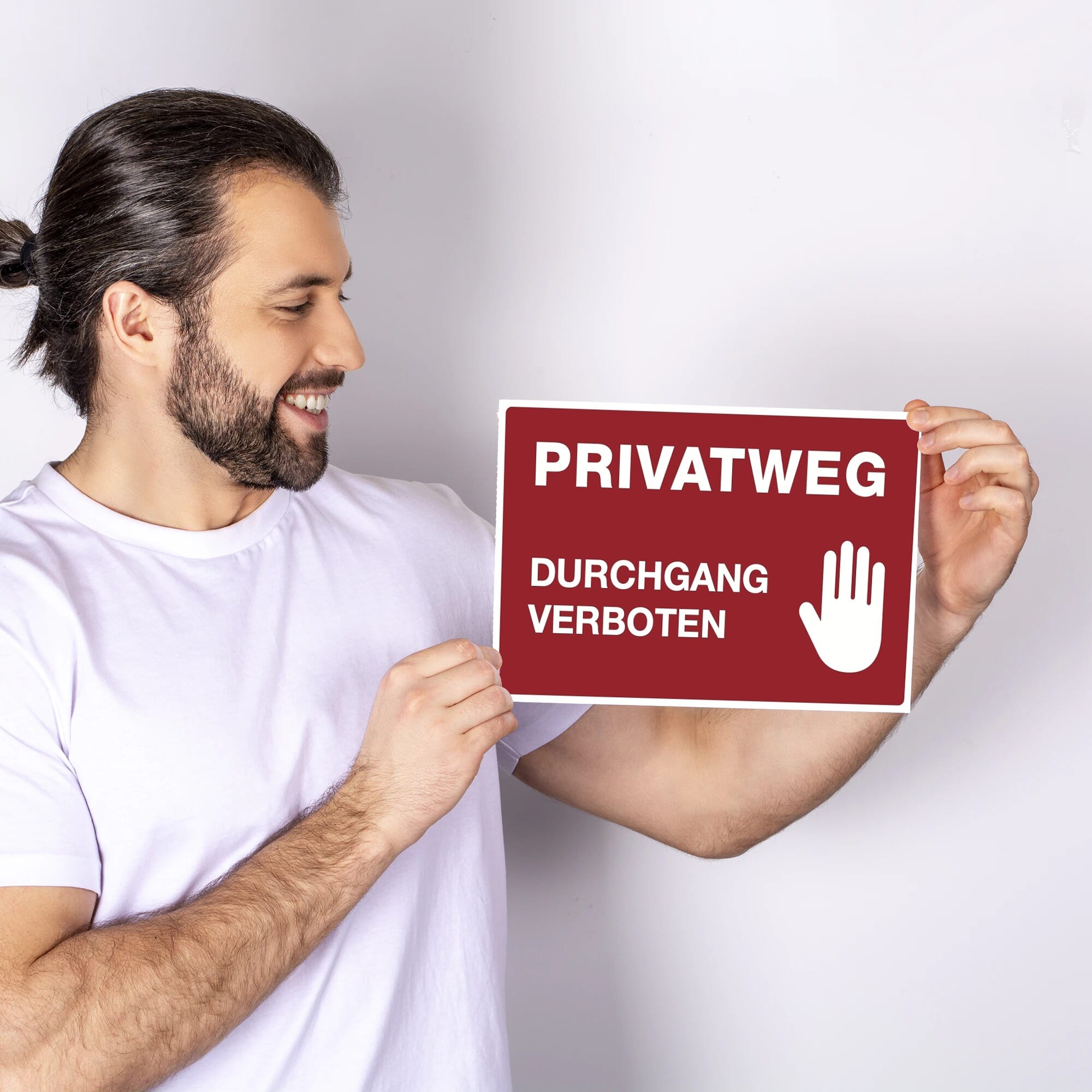 Aufkleber PRIVATWEG – DURCHGANG VERBOTEN (3 St. signalrot,300x200 mm)